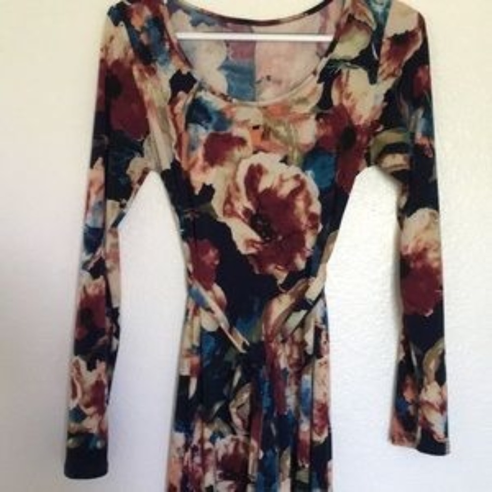 Watercolor Floral Print Maternity Maxi
